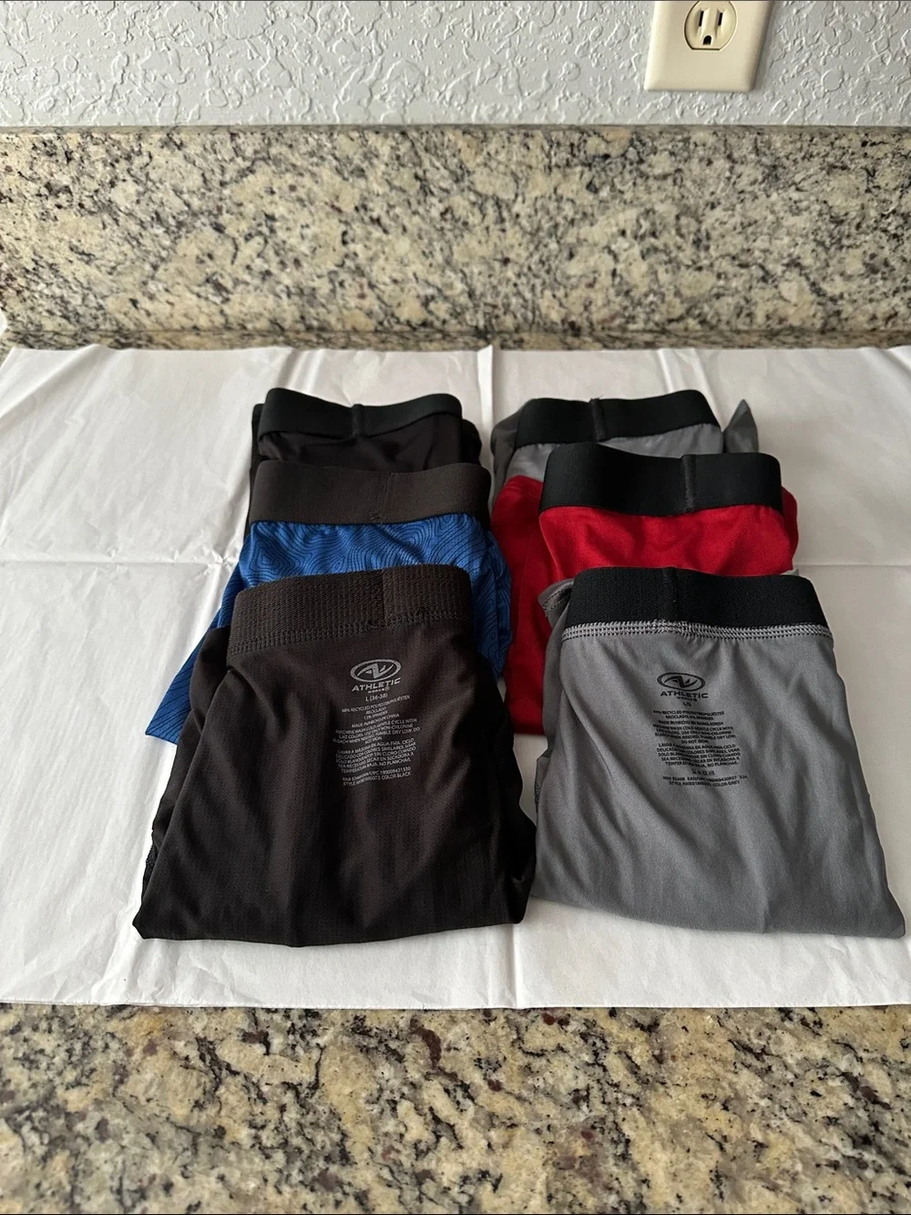 Athletic Works Men's Boxer Briefs Pack - Black, Blue, Red, Gray